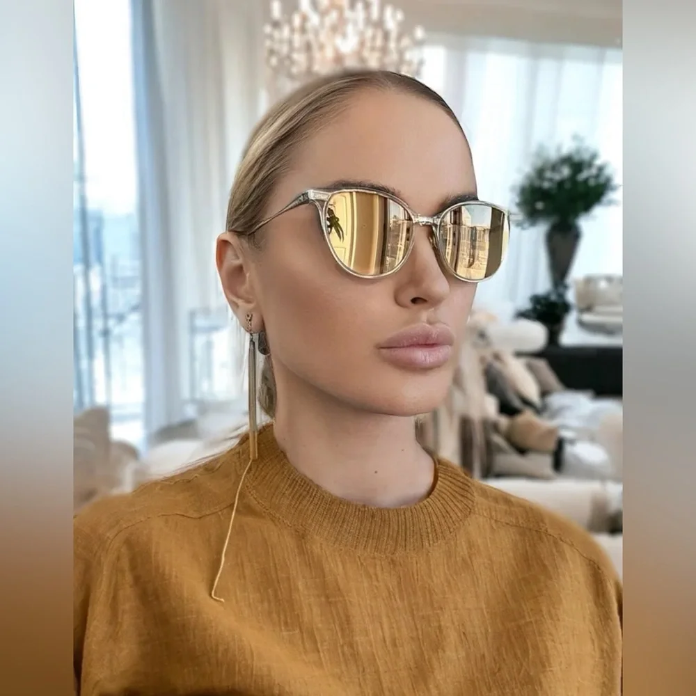 18k Yellow Gold Plated Titanium Sunglasses & 24k Gold Mirrored Lenses Luxury Buy